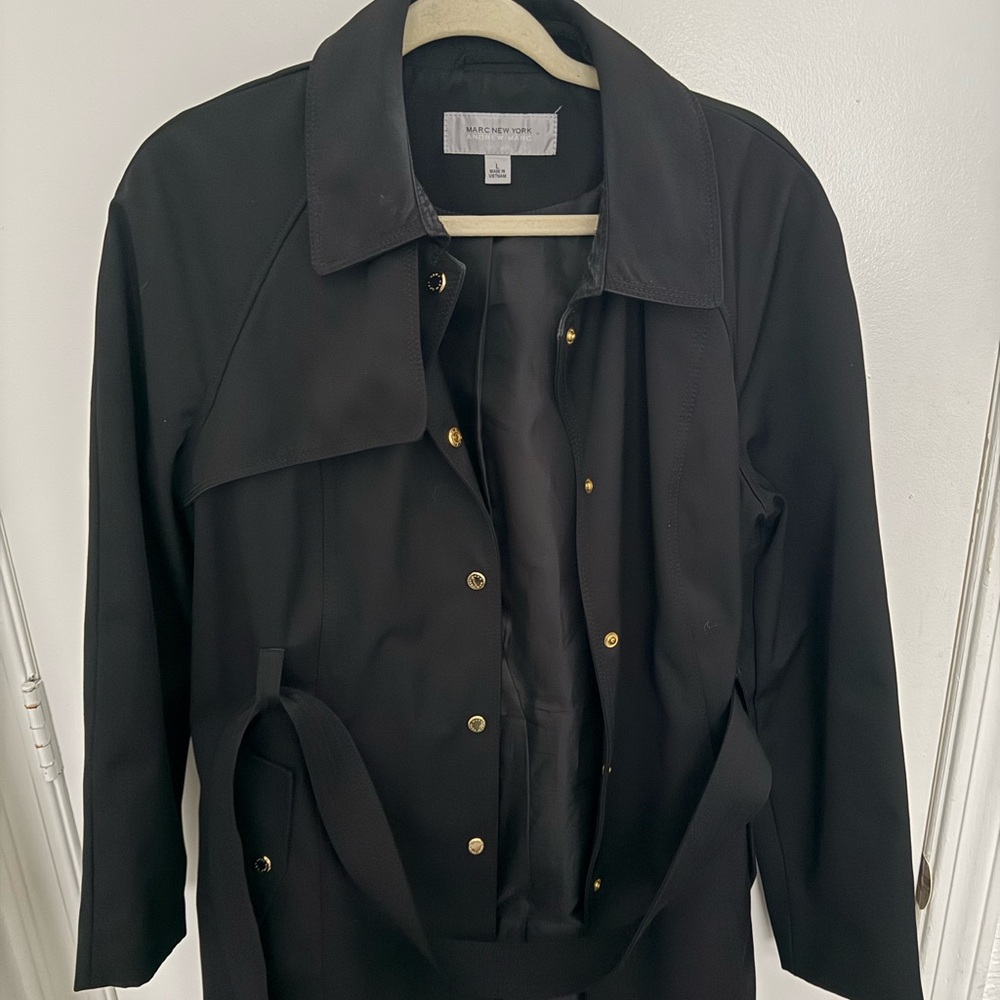 Marc New York Andrew Marc Classic Black Trench Coat